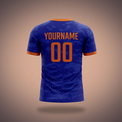 Custom Volleyball Uniform - Blue & Orange Sublimation