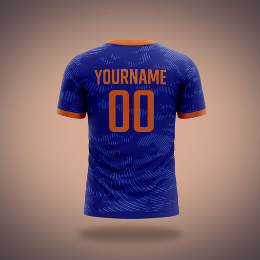 Custom Volleyball Uniform - Blue & Orange Sublimation