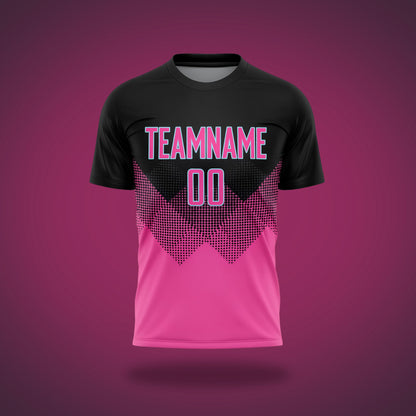 Custom Soccer Uniform Black & Pink Geometric