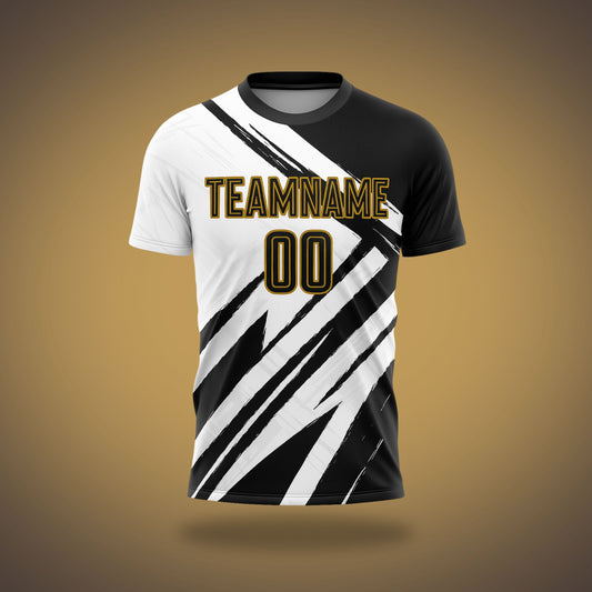 Custom Soccer Uniform Black & White Scratch