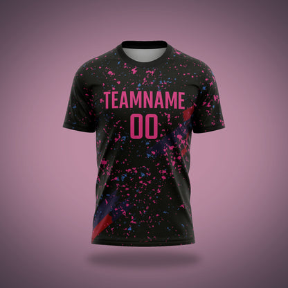 Custom Volleyball Uniform - Black, Pink & Blue Fragments