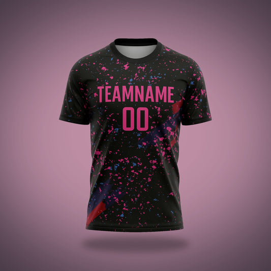Custom Volleyball Uniform - Black, Pink & Blue Fragments