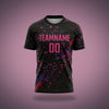 Custom Volleyball Uniform - Black, Pink & Blue Fragments