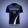 Custom Soccer Uniform Black, Blue & White Details
