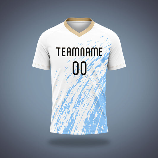 Custom Soccer Uniform White & Blue Sublimation