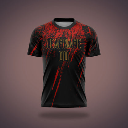 Custom Volleyball Uniform - Black, Reg & Gold Sublimation