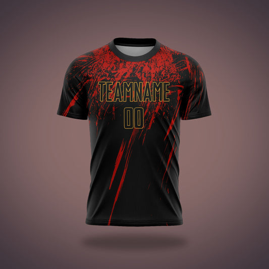 Custom Volleyball Uniform - Black, Reg & Gold Sublimation