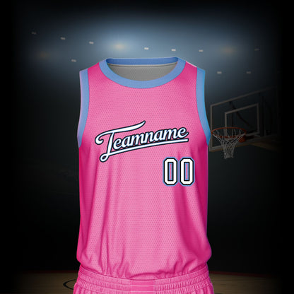 Custom Basketball Jersey - Pink & Baby Blue
