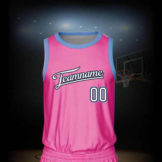 Custom Basketball Jersey - Pink & Baby Blue