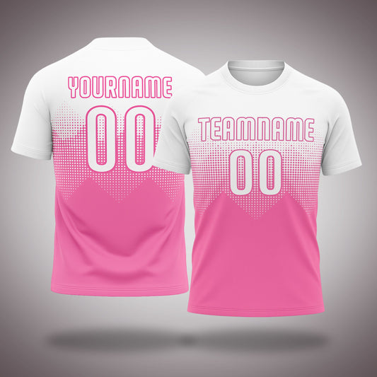 Custom Volleyball Uniform - Pink & White Geometric