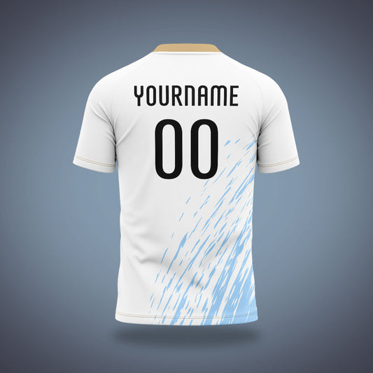 Custom Soccer Uniform White & Blue Sublimation