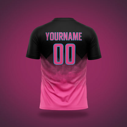 Custom Soccer Uniform Black & Pink Geometric
