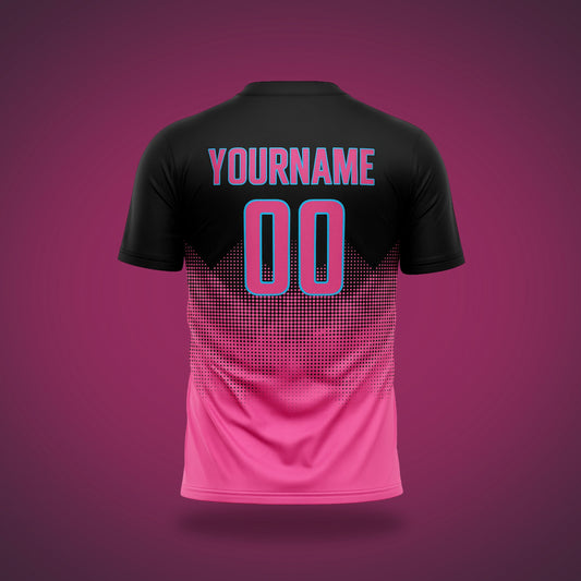 Custom Soccer Uniform Black & Pink Geometric