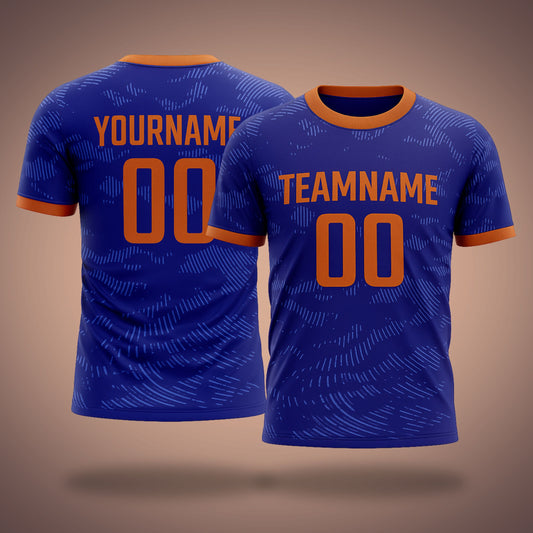 Custom Volleyball Uniform - Blue & Orange Sublimation