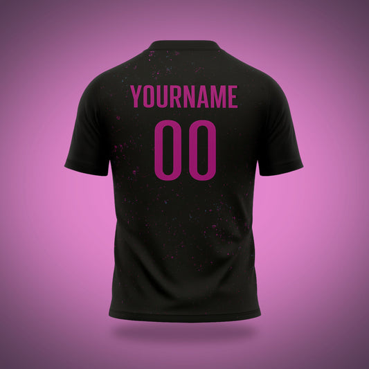 Custom Soccer Uniform Black, Pink & Blue Fragments