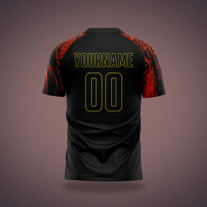 Custom Volleyball Uniform - Black, Reg & Gold Sublimation