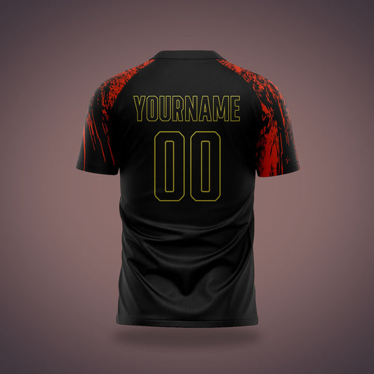 Custom Volleyball Uniform - Black, Reg & Gold Sublimation