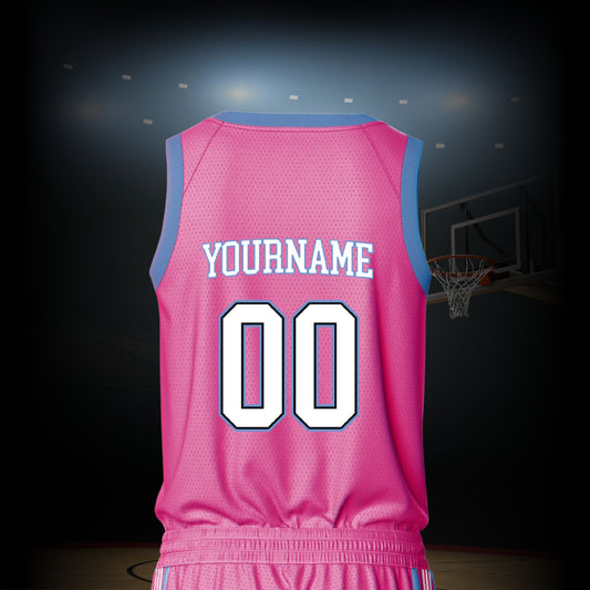 Custom Basketball Jersey - Pink & Baby Blue