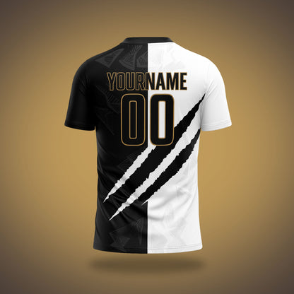 Custom Soccer Uniform Black & White Scratch