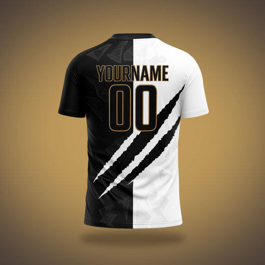 Custom Soccer Uniform Black & White Scratch