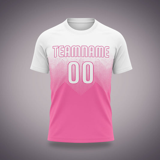Custom Soccer Uniform Pink & White Geometric