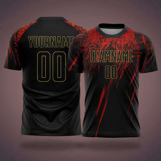 Custom Volleyball Uniform - Black, Reg & Gold Sublimation