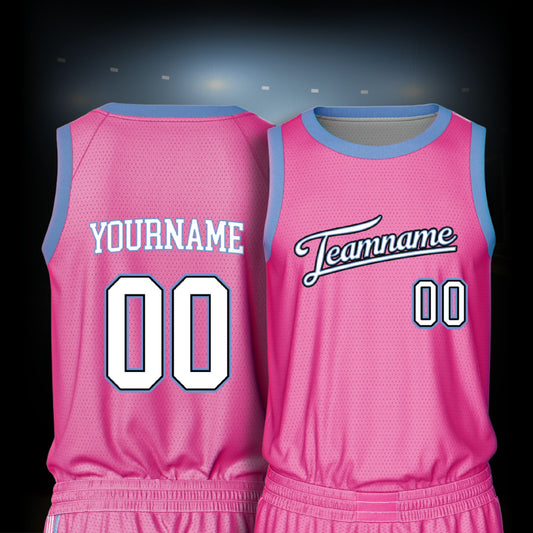 Custom Basketball Jersey - Pink & Baby Blue