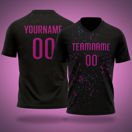 Custom Soccer Uniform Black, Pink & Blue Fragments