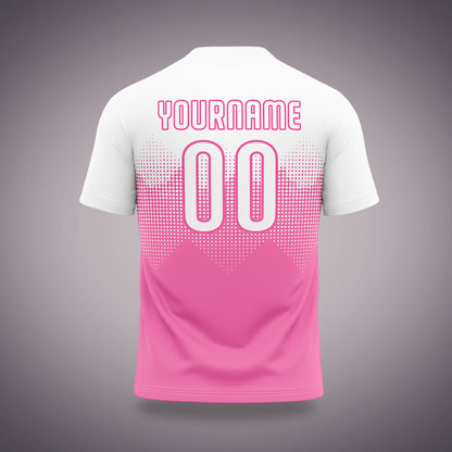 Custom Soccer Uniform Pink & White Geometric