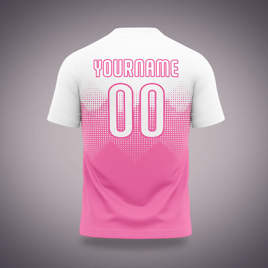 Custom Soccer Uniform Pink & White Geometric
