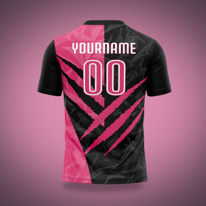 Custom Soccer Uniform Black & Pink Scratch
