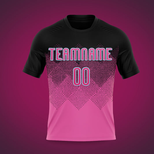 Custom Soccer Uniform Black & Pink Geometric