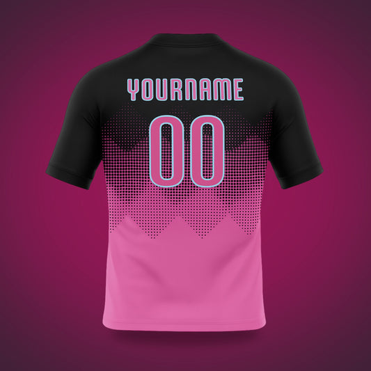 Custom Soccer Uniform Black & Pink Geometric
