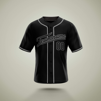Custom Baseball Jersey Black & Gray