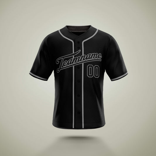 Custom Baseball Jersey Black & Gray