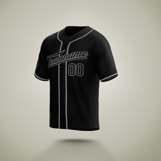 Custom Baseball Jersey Black & Gray