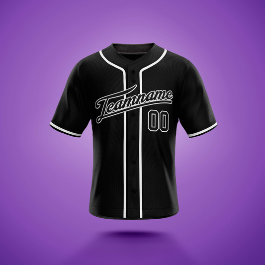 Custom Baseball Jersey Black & White