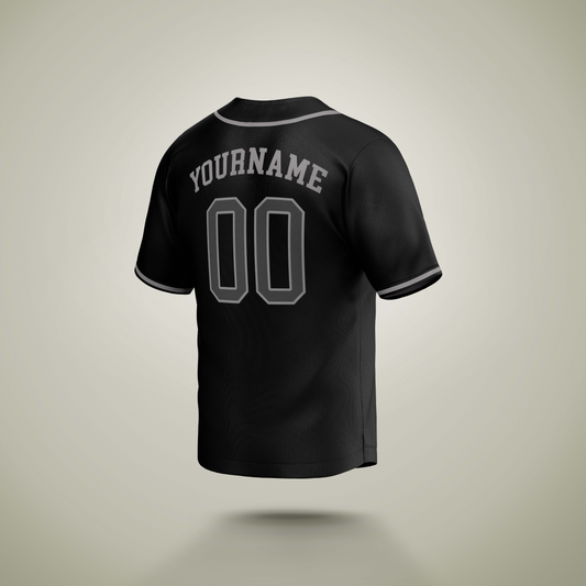 Custom Baseball Jersey Black & Gray
