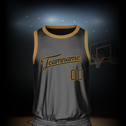 Custom Basketball Jersey - Black & Gold