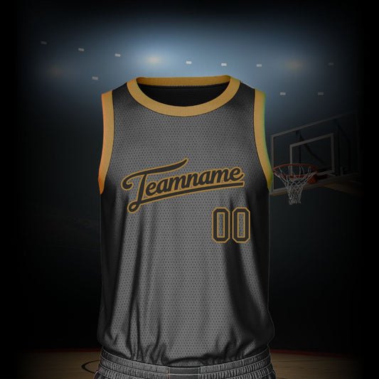 Custom Basketball Jersey - Black & Gold