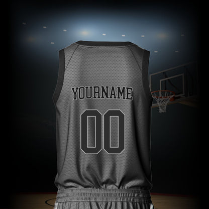 Custom Basketball Jersey - Black & Black