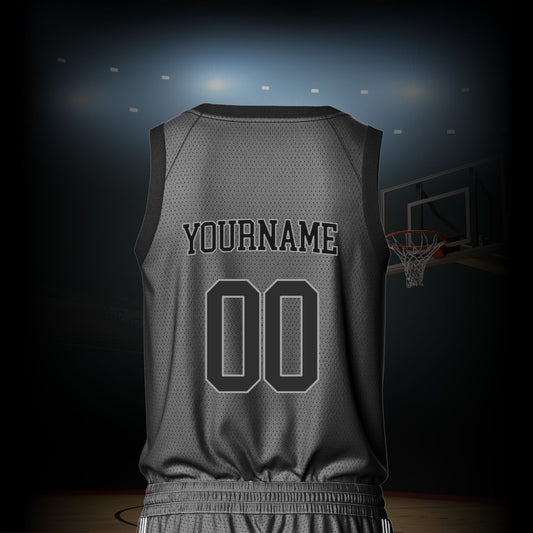 Custom Basketball Jersey - Black & Black