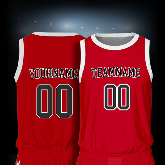Custom Basketball Jersey - Red & White
