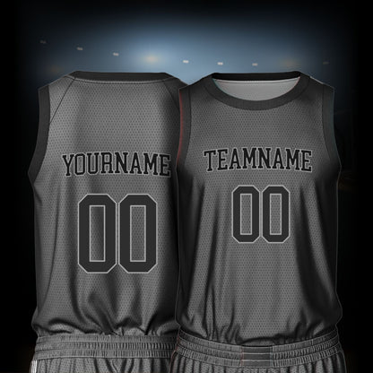 Custom Basketball Jersey - Black & Black