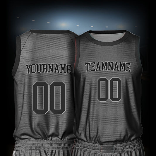 Custom Basketball Jersey - Black & Black