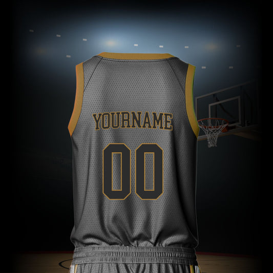 Custom Basketball Jersey - Black & Gold
