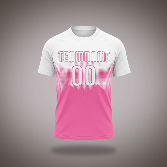 Custom Volleyball Uniform - Pink & White Geometric