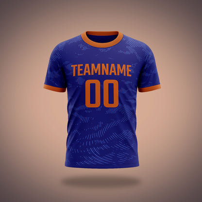 Custom Volleyball Uniform - Blue & Orange Sublimation