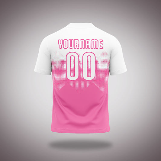 Custom Volleyball Uniform - Pink & White Geometric