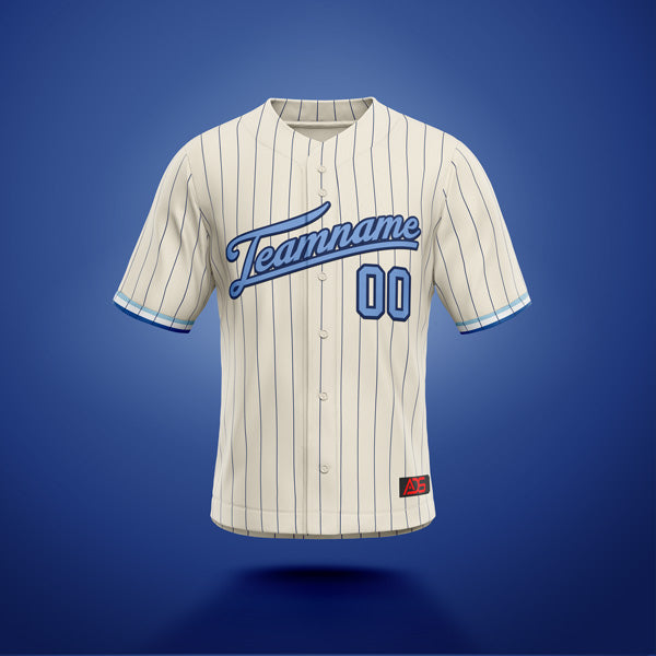 Custom Jersey Cream & Blue Stripe